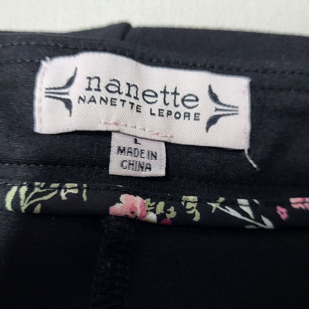 Nanette Lepore Black Pull On Elastic Waist Pants Womens Large Capsule Wardrobe - Picture 4 of 9